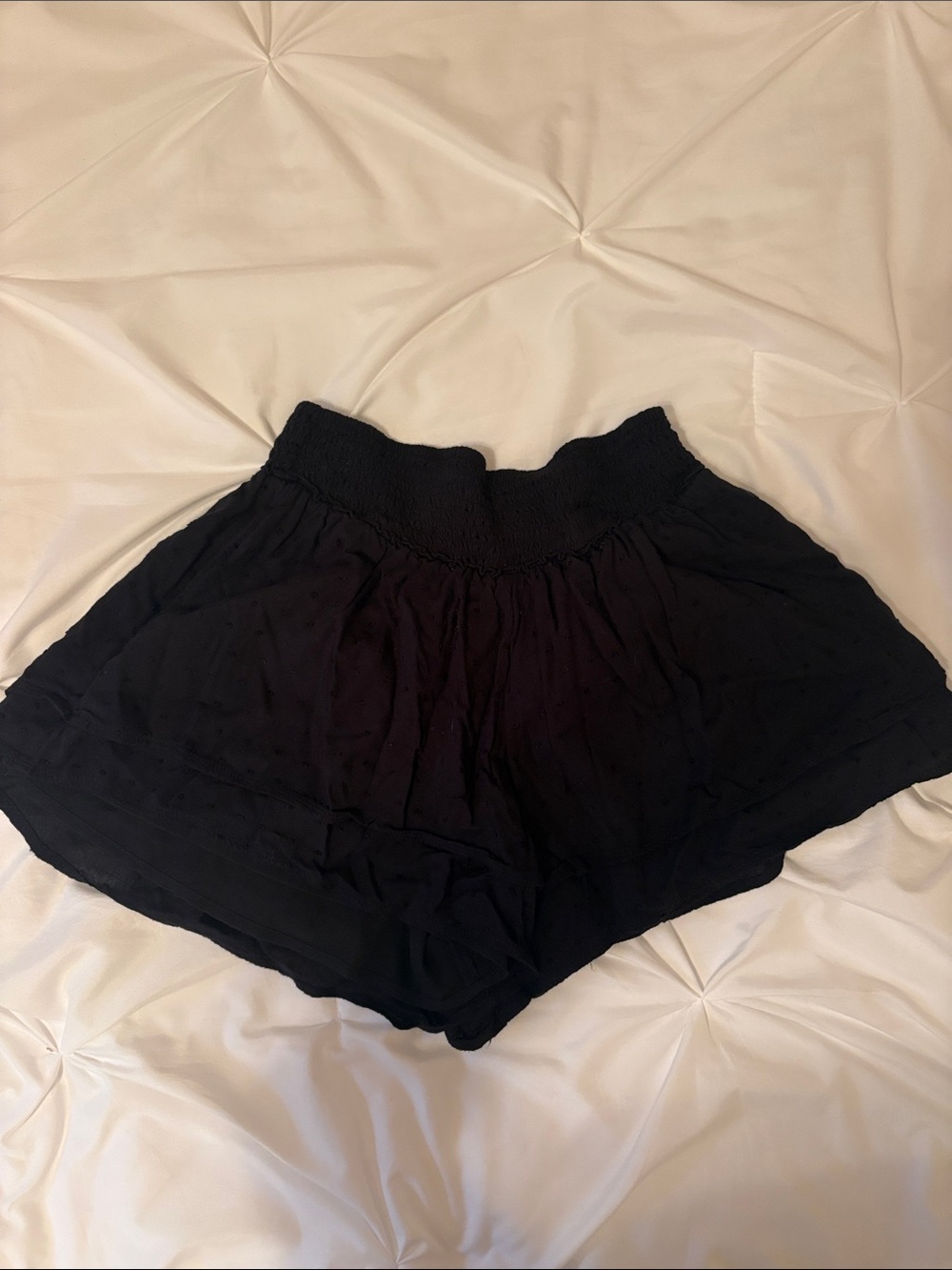 Black Women's Smocked Waist Shorts
